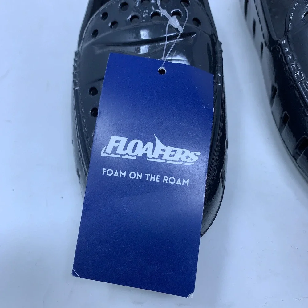 Floafers Kids C12 Black Prodigy Driver Patent Foam Loafers NWT
